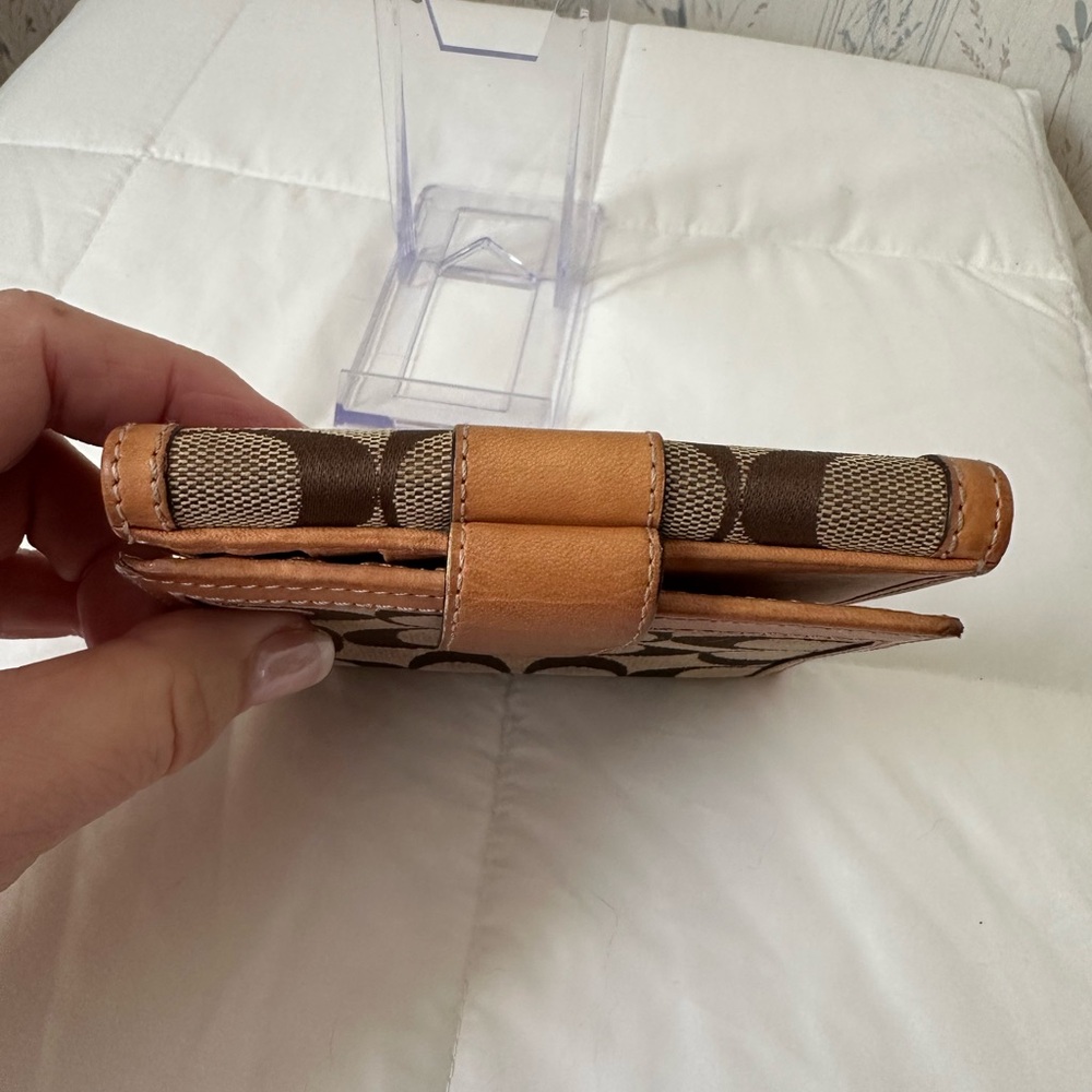 Coach Signature Brown and Tan Wallet - Picture 8 of 16